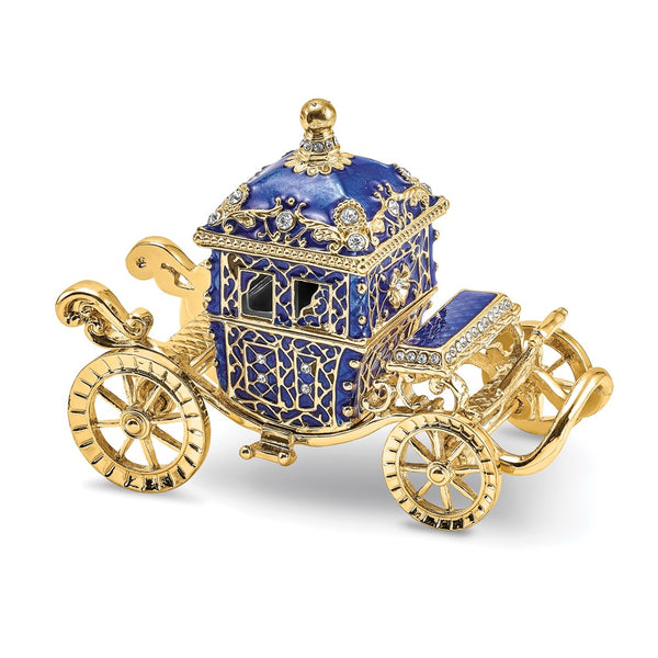 Lux by Jere Bejeweled ROYAL BLUE Carriage Trinket Box