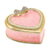 Lux by Jere Bejeweled PEARLY PINK HEART with Ring Pad Trinket Box