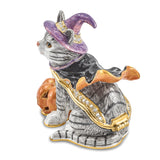 Lux by Jere Bejeweled SERENA Halloween Cat Trinket Box