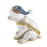 Lux by Jere Bejeweled NOELLE Cuddly Polar Bear Cub Trinket Box