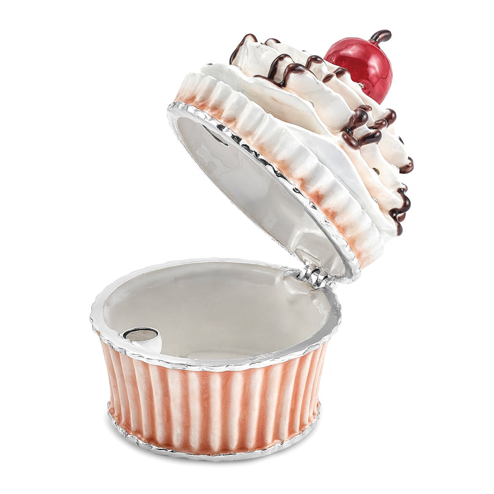 Lux by Jere Bejeweled CHERRY ON TOP Cupcake Trinket Box