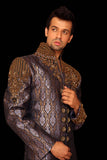 Flamboyant Purple Indian Wedding Indo-Western Sherwani for Men -BL1005