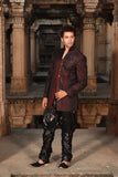 Dashing Maroon Indian Wedding Indo-Western Sherwani for Men -BL1013