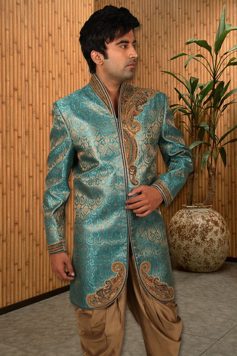 Uber Cool Indian Wedding Indo-Western Sherwani for Men -BL1024