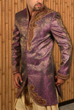 Royal Purple Indian Wedding Indo-Western Sherwani for Men -BL1025