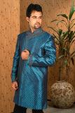 Splendid International Blue Indian Wedding Indo-Western Sherwani for Men -BL1040