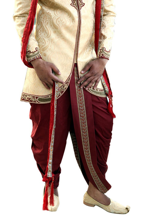 Apple Cut Ethnic Dhoti Indian Wedding Sherwani For Men - BL2011
