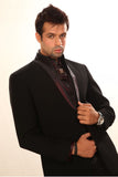 Black and Wine Designer 5 Piece Wedding Suit- BL3001