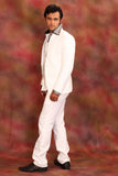 White Designer 3 Piece Wedding Reception Suit- BL3002