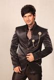 Dazzling Dark Brown Designer 5 Piece Wedding Reception Suit- BL3003