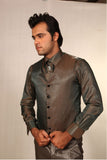 Trendy V Neck Style Plantain Green Designer Wedding Suit- BL3004