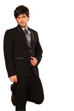 Smart Black 5-Piece Designer Premium Imported Wedding Tuxedo Suit - BL3006