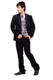 Smart Black 5-Piece Designer Premium Imported Wedding Tuxedo Suit - BL3006