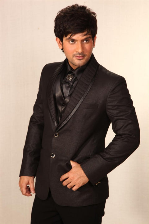 Double Shawl Lapel Black Wedding Reception Tuxedo Suit-BL3009