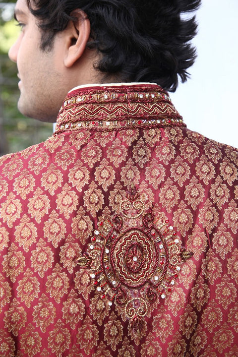 Stylish Semi Sherwani Indian Traditional Kurta Pajama Set- BL4006SNT