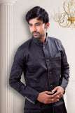 Black Pathani Suit Indian Traditional Kurta Set- BL4043SNT