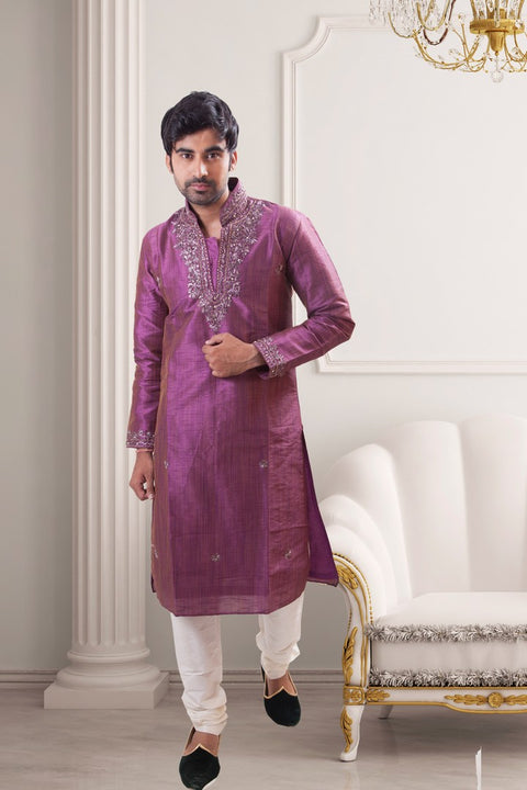 Purple Indian Traditional Kurta Pajama Set- BL4046SNT