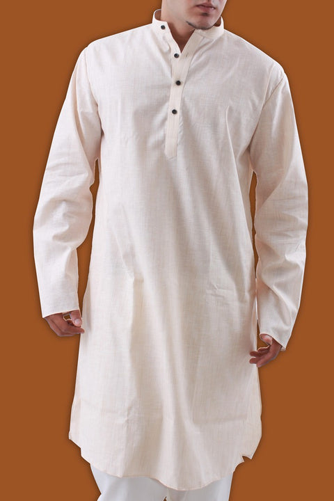 Comfortable Light Weight Solid Beige Cotton Kurta Pajama Set - BL4107SNT