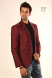 Majestic Maroon Jute Linen Blazer for Men-BL5001SNT