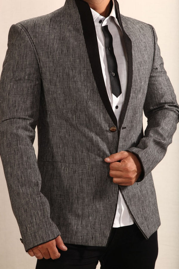 Outstanding Grey Linen Blazer For Men - BL5003SNT