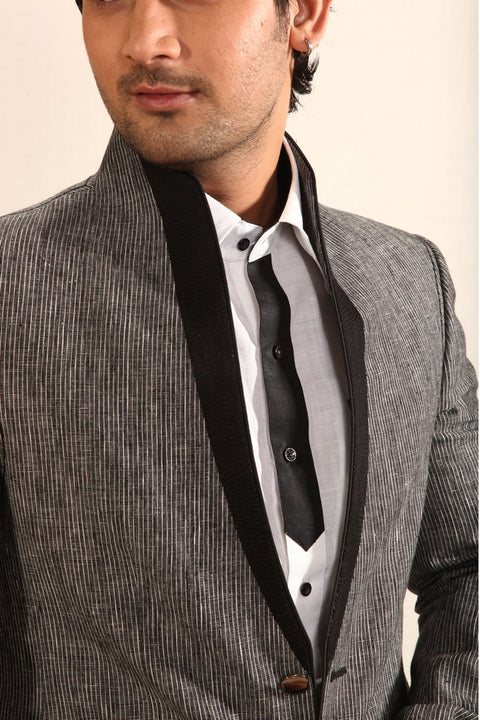 Outstanding Grey Linen Blazer For Men - BL5003SNT
