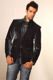 Modern Grey Velvet Blazer For Men - BL5006SNT