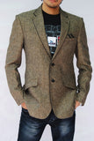 Light Green Notch Lapel Linen Blazer For Men - BL5012SNT