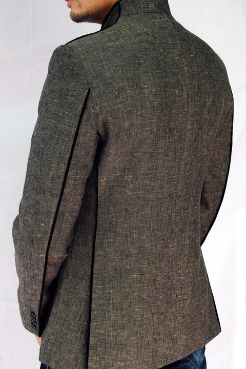 IN Vogue Grey Linen Blazer For Men - BL5013SNT
