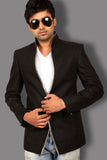 Glamorous Black Linen Blazer for Men