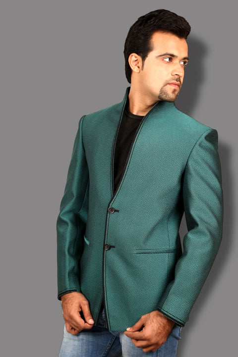 Graceful Green Linen Blazer for Men