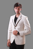 Notch Lapel Linen White Blazer For Men - BL5043SNT