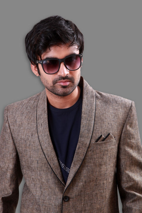 Walnut Brown Shawl Lapel Blazer For Men - BL5048SNT