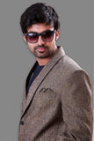 Walnut Brown Shawl Lapel Blazer For Men - BL5048SNT