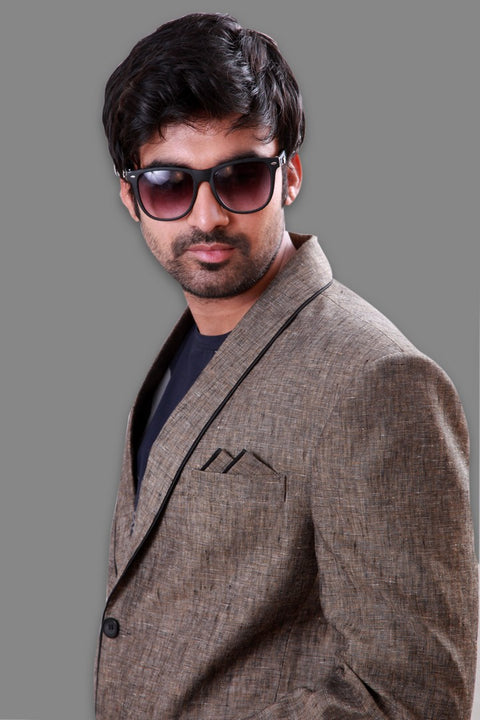 Walnut Brown Shawl Lapel Blazer For Men - BL5048SNT