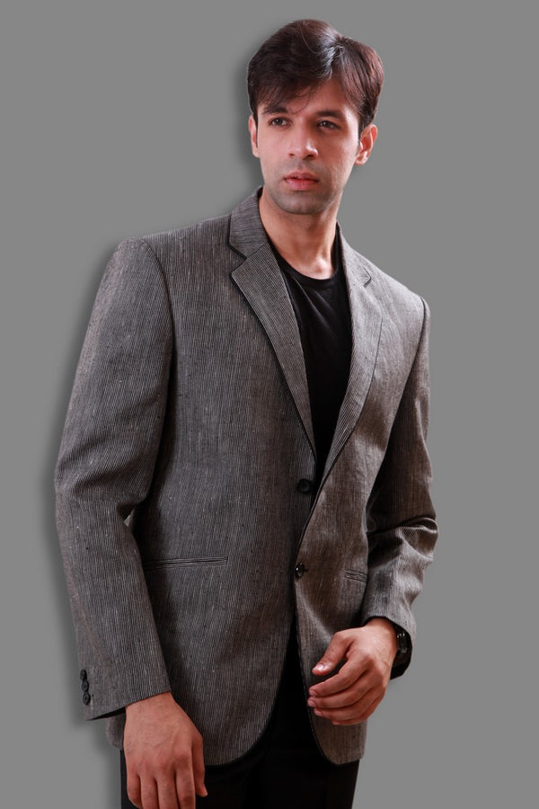 Formal Linen Grey Blazer For Men - BL5053SNT