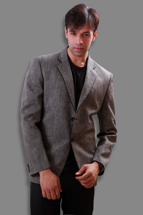 Formal Linen Grey Blazer For Men - BL5053SNT