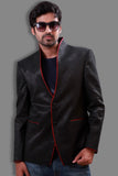 Trendy High Neck Black Jute Blazer For Men - BL5055SNT