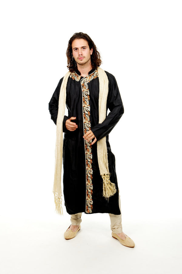 Men in Black Sherwani Kurta Pajama Size 40