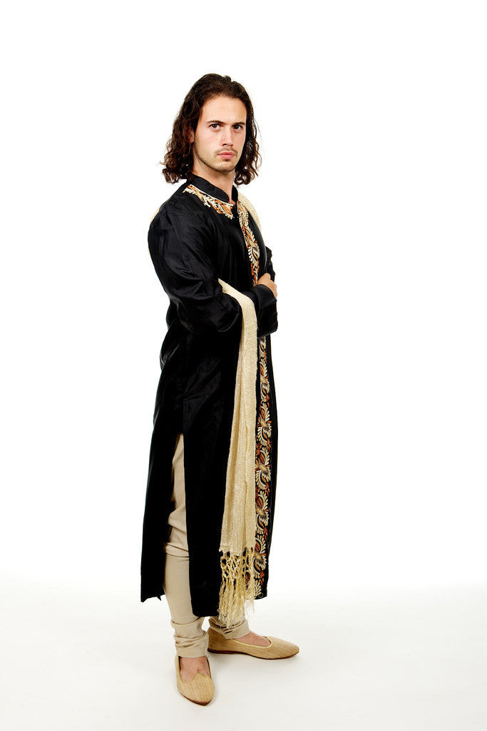 Men in Black Sherwani Kurta Pajama Size 40