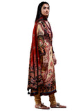 Ritu Kumar Beige & Burgundy Floral Print Suit Set