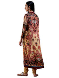 Ritu Kumar Beige & Burgundy Floral Print Suit Set