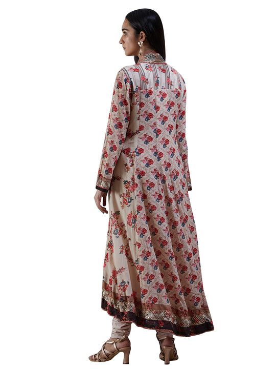 Ritu Kumar Ecru & Multi Floral Print Suit Set