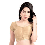 Designer Indian Traditional Gold Brocade Silk Padded  Half Sleeves Saree Blouse Choli (Co-193Sl)