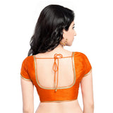 Designer Indian Traditional Orange Round Neck Saree Blouse Choli (CO-193Sl-Orange)