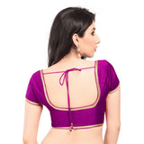 Designer Indian Traditional Purple Round Neck Saree Blouse Choli (CO-193Sl-Purple)