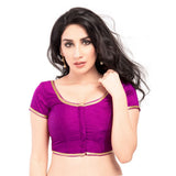 Designer Indian Traditional Purple Round Neck Saree Blouse Choli (CO-193Sl-Purple)