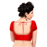 Designer Indian Traditional Red Brocade Silk Padded  Half Sleeves Saree Blouse Choli (Co-193Sl)
