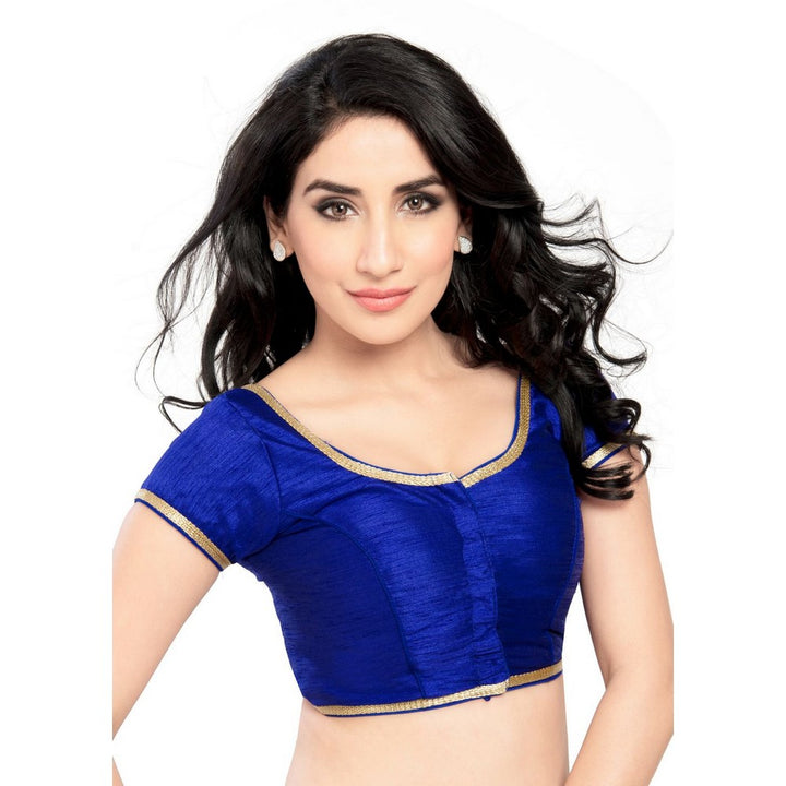 Designer Indian Traditional Royal-Blue Round Neck Saree Blouse Choli (CO-193Sl-Royal-Blue )