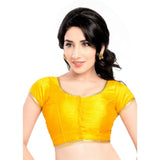 Designer Indian Traditional Yellow Round Neck Saree Blouse Choli (CO-193Sl-Yellow)