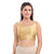 Lovely Stone Work Designer Indian Traditional Gold Round Neck Saree Blouse Choli (CO-202NS-Gold)